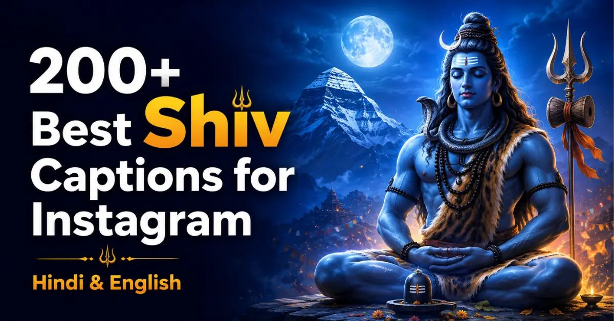 200+ best shiv captions for instagram in hindi and english with lord shiva meditating near mount kailash.