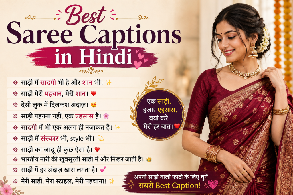 Best Saree Captions in Hindi