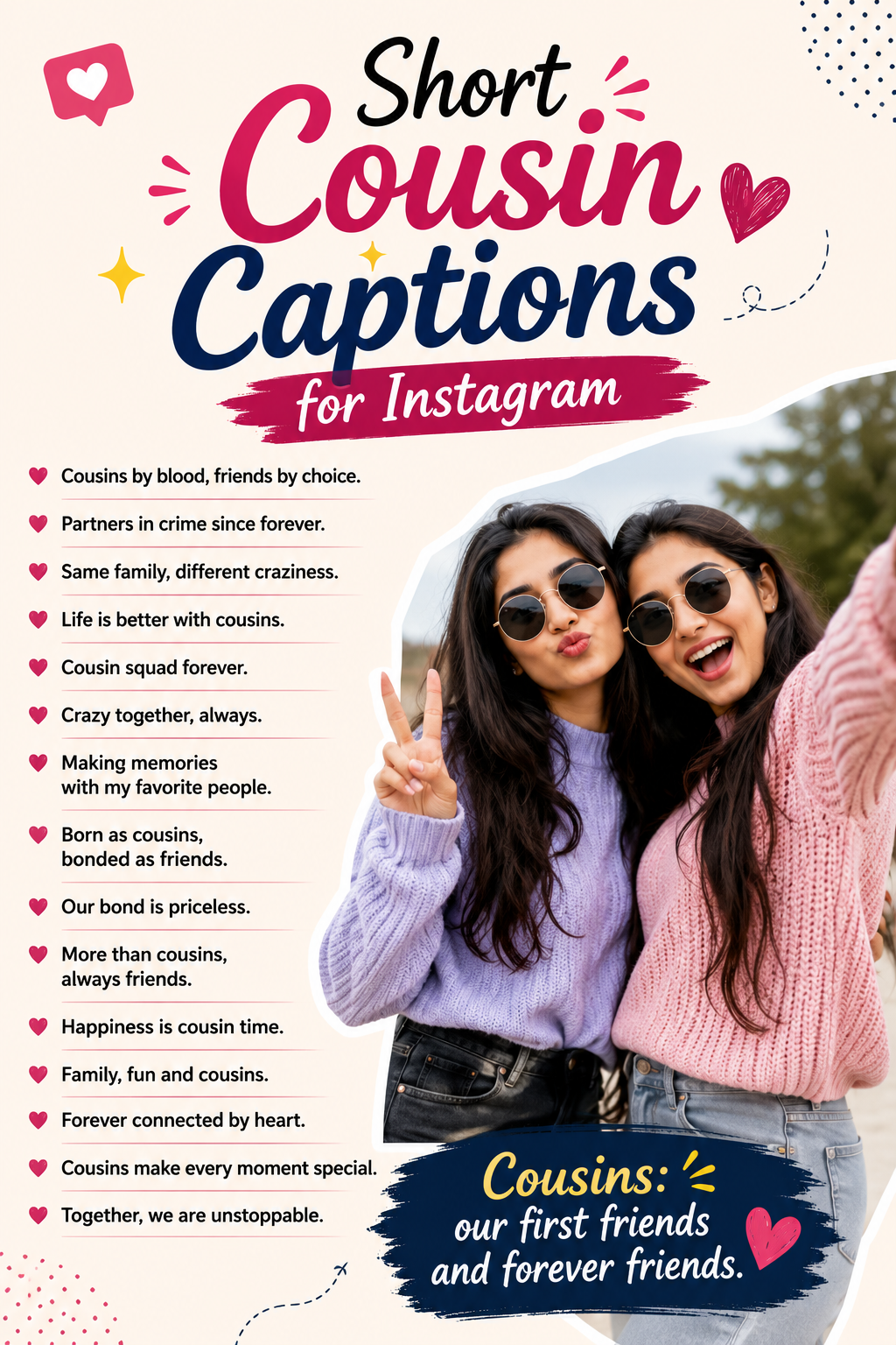 Short Cousin Captions for Instagram