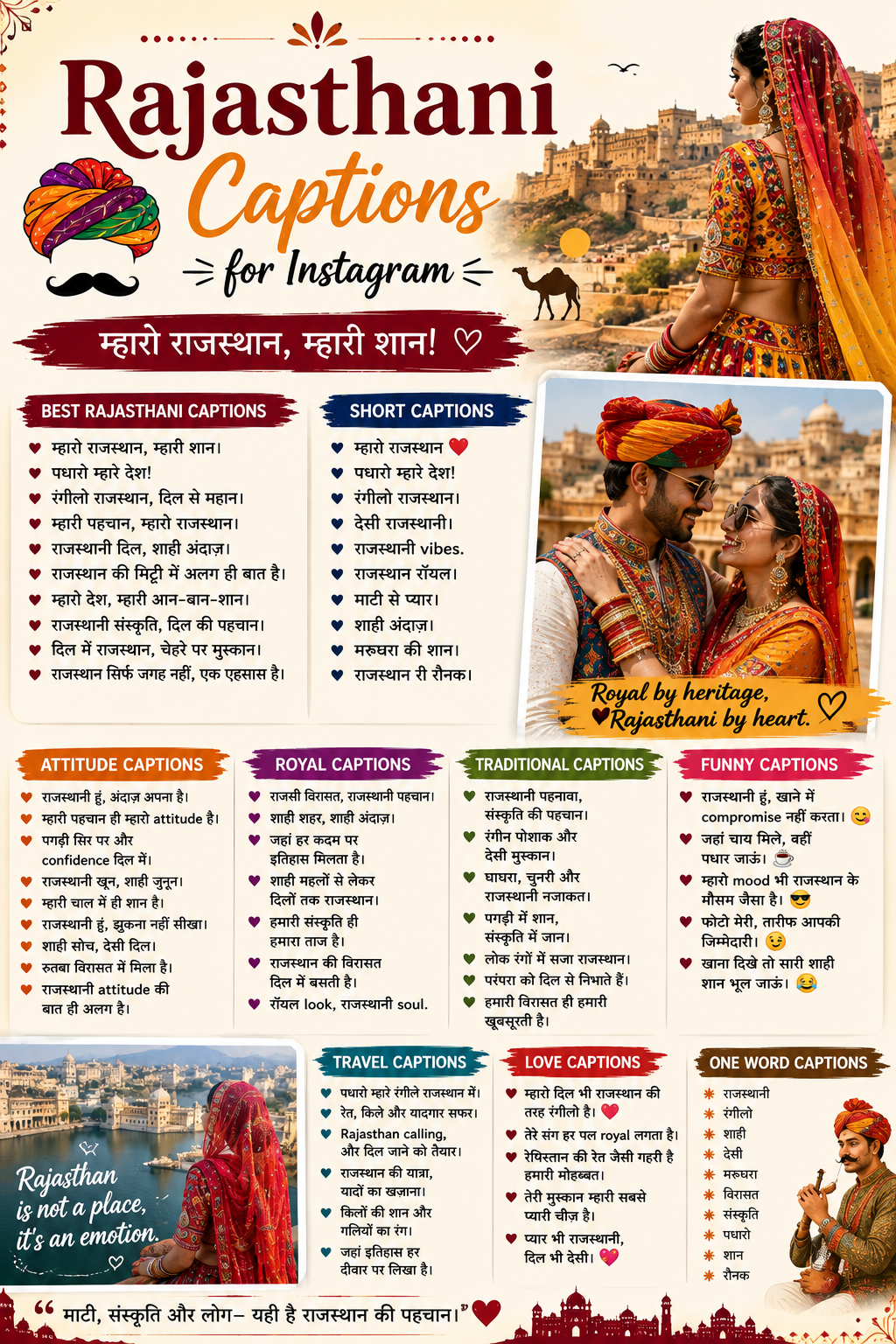 Rajasthani Captions for Instagram