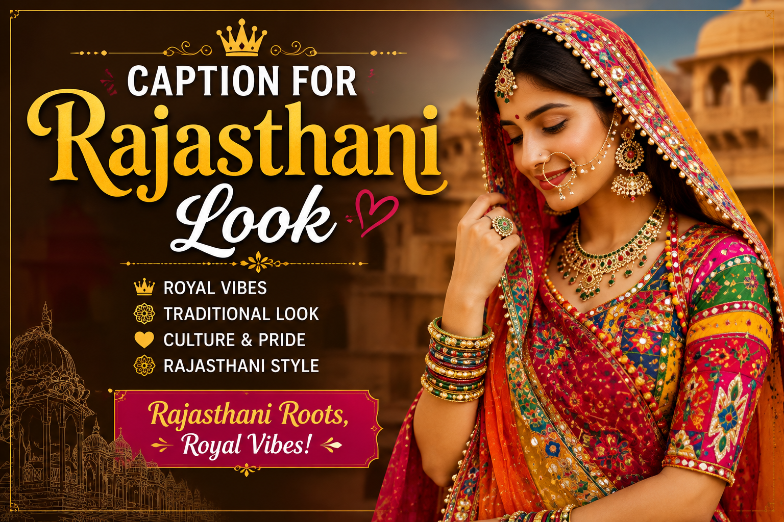 caption for rajasthani look